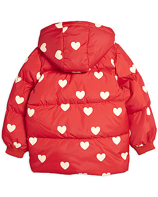 Mini Rodini Piumino Imbottito Pico Cuori - 100% Tessuto Reciclato Impermeabile Cappotti