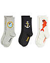 Mini Rodini Set 3 Calzini - Delfino - Multicolore - Cotone Bio GOTS Calzini