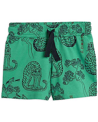 Mini Rodini Shorts Tigre - Verde - 100% Cotone bio Pantaloni Corti