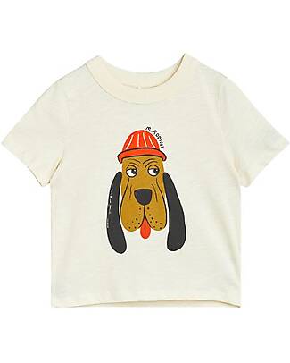 Mini Rodini T-shirt - Cane - Bianco Panna - 100% Cotone Bio GOTS T-shirt