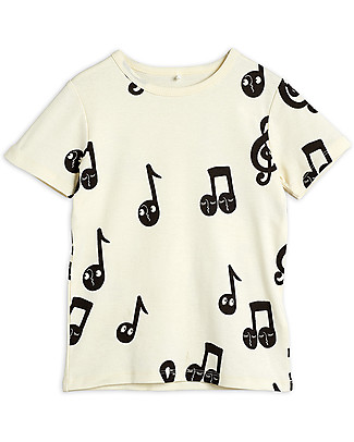Mini Rodini T-shirt Note - 100% Cotone Bio Maglie Manica Lunga