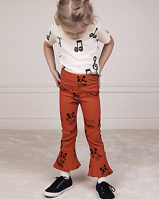 Mini Rodini T-shirt Note - 100% Cotone Bio Maglie Manica Lunga