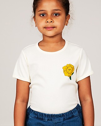 Mini Rodini T-shirt Peonia - Bianca - 100% Cotone bio T-Shirt e Canotte