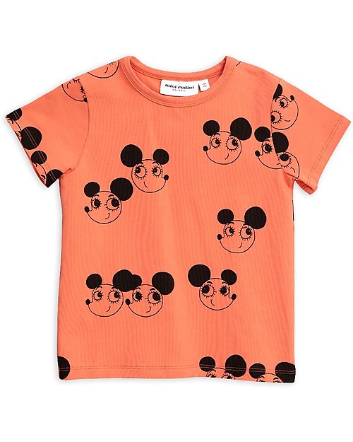 Mini Rodini T-Shirt Ritzratz, Rosso - Cotone bio Elasticizzato T-shirt