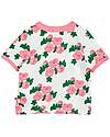 Mini Rodini T-shirt Rose - Bianco e Rosa - 100% Cotone Bio GOTS T-shirt