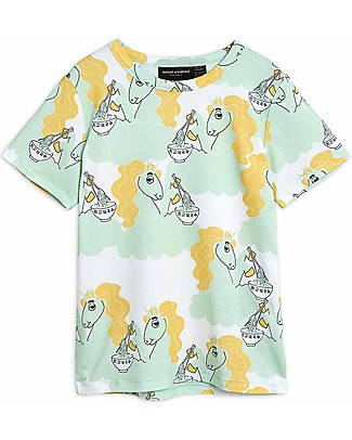 Mini Rodini T-shirt Unicorni con Noodles - Verde - Lyocell Elasticizzato T-Shirt e Canotte