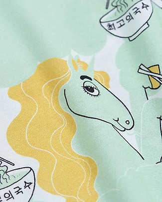 Mini Rodini T-shirt Unicorni con Noodles - Verde - Lyocell Elasticizzato T-Shirt e Canotte