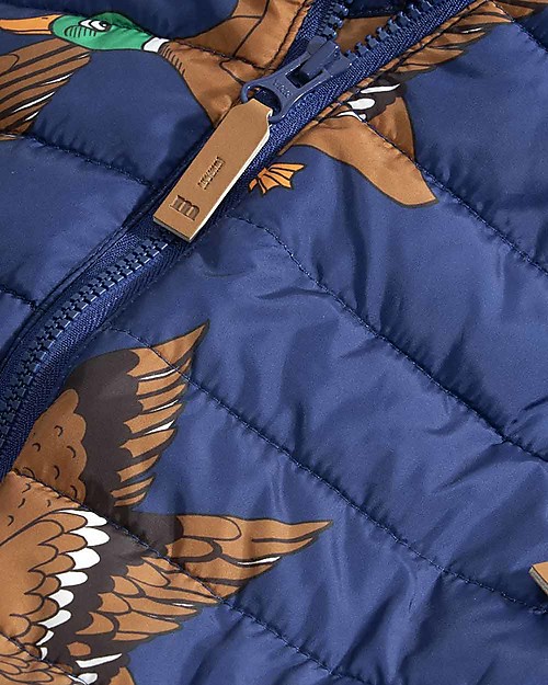 Mini Rodini Tuta Termica Invernale Imbottita Ducks, Blu - 100% Tessuto Riciclato Cappotti