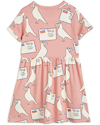 Mini Rodini Vestito Maniche Corte - Pigeons - Rosa Chiaro - Tencel Lyocell Vestiti_