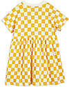 Mini Rodini Vestito Maniche Corte Quadretti - Giallo e Bianco - 100% Cotone Bio Vestiti_