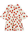 Mini Rodini Vestito Maniche Corte - Strawberries - Bianco - Cotone Bio GOTS Vestiti_