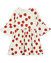 Mini Rodini Vestito Maniche Corte - Strawberries - Bianco - Cotone Bio GOTS Vestiti_