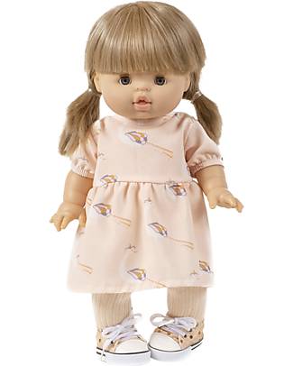 Minikane Abito Faustine - Peacocks Roses - Cotone Oeko-Tex - per Bambola Minikane 34cm Accessori Bambole