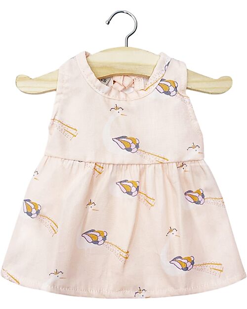 Minikane Abito Smanicato Faustine - Cotone Oeko-Tex - Peacock Roses - per Bambola Minikane 34 e 37 cm Accessori Bambole