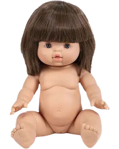 Minikane Bambola Chloe - 34cm - Femmina - Capelli Castani con Frangia - Occhi Grigio/Blu - Profumata Bambole