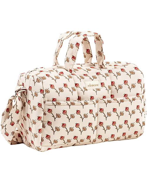 Minikane Borsa Fasciatoio - Fiori - Cotone Oeko-Tex - per Bambola Minikane 34cm e Babies 28cm Accessori Bambole