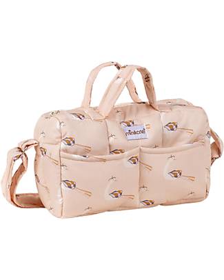 Minikane Borsa Fasciatoio - Peacocks Roses - Cotone Oeko-Tex - per Bambola Minikane 34cm e Babies 28cm Accessori Bambole