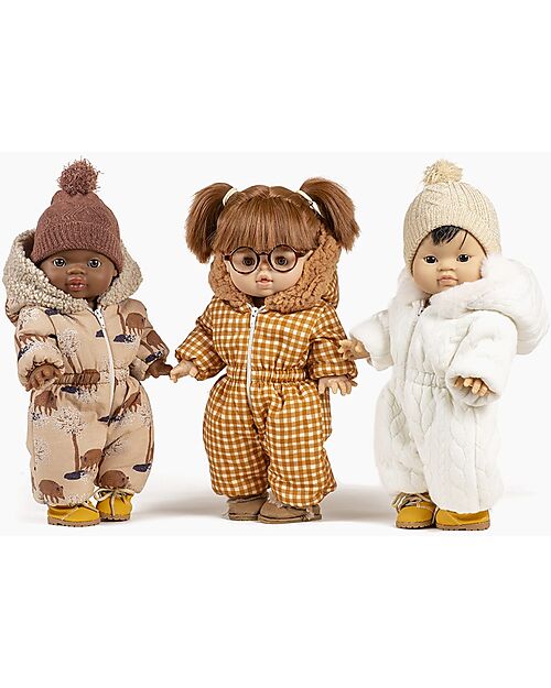 Minikane Completo Tuta da Sci Gigi - Con Cappuccio e Orlo Bouclette per Bambola Minikane Gordis 34 e 37cm Accessori Bambole