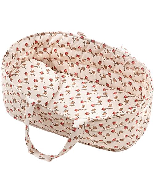Minikane Culla Portatile - Fiori - Cotone Oeko-Tex - per Bambola Minikane 34cm Accessori Bambole