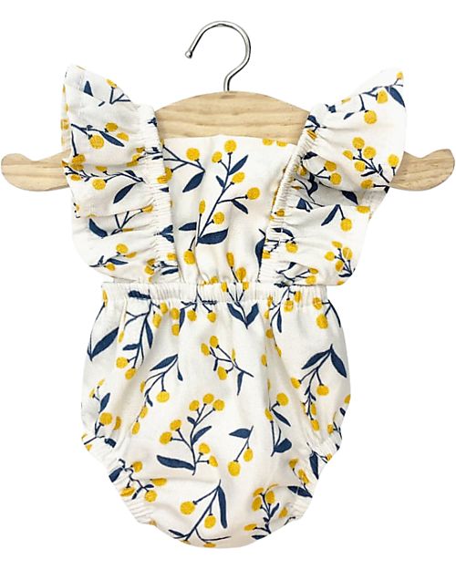 Minikane Pagliaccetto Rétro Lou - Mimosa - Cotone Oeko-tex - per Bambola Minikane 34cm Accessori Bambole