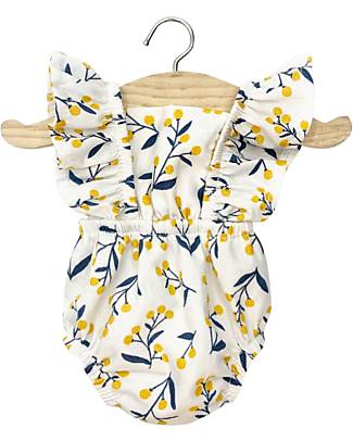 Minikane Pagliaccetto Rétro Lou - Mimosa - Cotone Oeko-tex - per Bambola Minikane 34cm Accessori Bambole