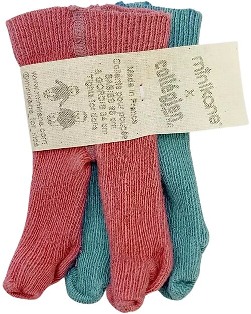 Minikane Set di 2 Collant per Bambole - Rosa Litchi e Laguna - Cotone Accessori Bambole