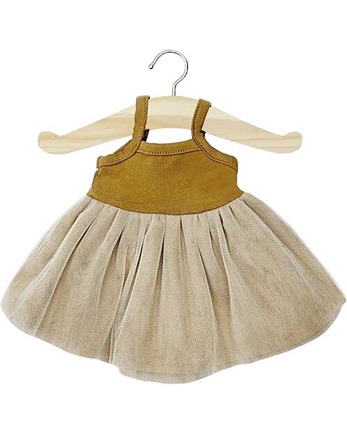 Minikane Tutu Rosella – Vestito in Jersey Avana e Miele e Tulle per Bambole Gordis Accessori Bambole