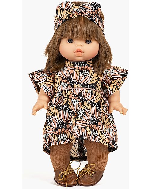 Minikane Vestito Daisy Stampa Floreale - Cotone Oeko-Tex - per Bambola Minikane 34 e 37cm Accessori Bambole