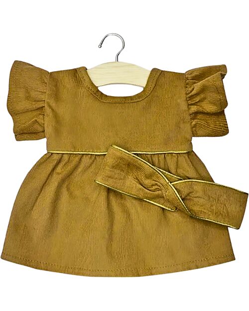 Minikane Vestito e Fascia per Capelli Daisy - Millerighe Havana - Per Bambola Minikane Gordis 34 e 37cm Accessori Bambole