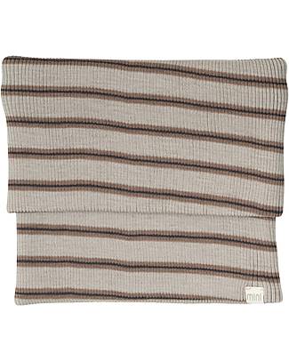Minimalisma Scaldacollo Argir - Strisce Grigio - 100% Lana Merino Sciarpe