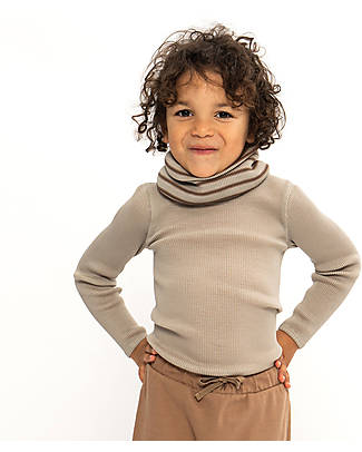 Minimalisma Scaldacollo Argir - Strisce Grigio - 100% Lana Merino Sciarpe