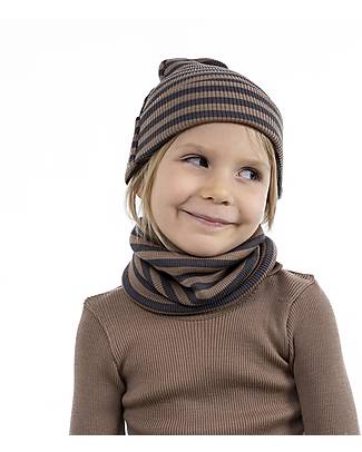Minimalisma Scaldacollo Argir - Strisce Nocciola - 100% Lana Merino Sciarpe