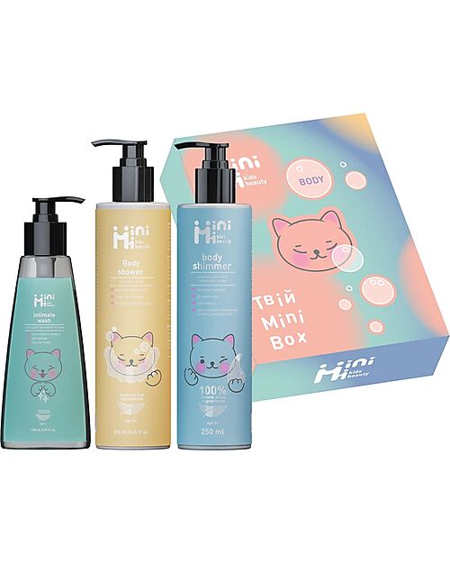 MiniMi Mini Box Corpo - 3 Prodotti Essenziali - Set Regalo - 5+ Anni Creme e Olii