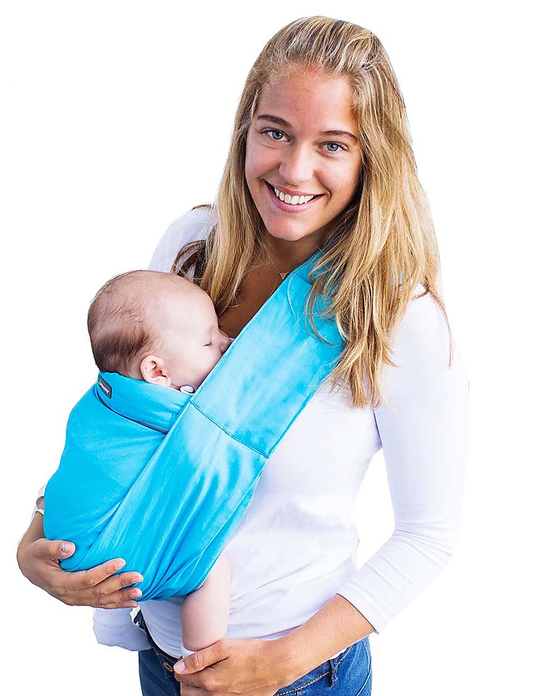 Minimonkey Fascia Porta Bebe Ergonomica 7 In 1 Unlimited 100 Cotone Turchese Grigio Unisex Bambini