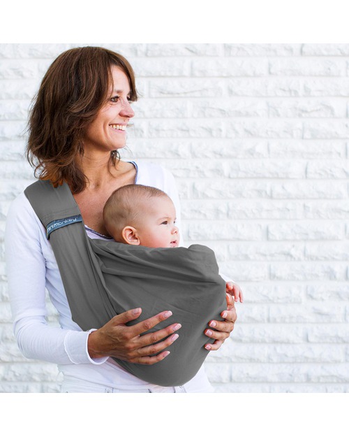 Minimonkey Fascia Porta Bébé 4 in 1 - Grigio - 100% Cotone Fasce Portabebé