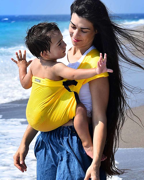 Minimonkey Fascia Portabebè Giallo da Viaggio Mini Sling - Leggerissima! Fasce Portabebé