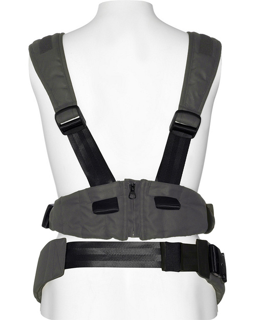 Minimonkey Marsupio Ergonomico 100% Cotone - Grigio - 4 in 1 (dalla nascita, ancora più leggero e traspirante, e no mal di schiena!) Marsupi