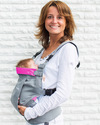 Minimonkey Marsupio Ergonomico Dynamic - Grigio/Rosa - 4 in 1 (dalla nascita, leggerissimo e no mal di schiena!) Marsupi