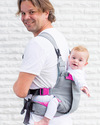 Minimonkey Marsupio Ergonomico Dynamic - Grigio/Rosa - 4 in 1 (dalla nascita, leggerissimo e no mal di schiena!) Marsupi
