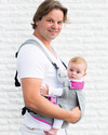 Minimonkey Marsupio Ergonomico Dynamic - Grigio/Rosa - 4 in 1 (dalla nascita, leggerissimo e no mal di schiena!) Marsupi