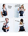 Minimonkey Marsupio Ergonomico Dynamic - Nero/Grigio - 4 in 1 (dalla nascita, leggerissimo e no mal di schiena!) Marsupi