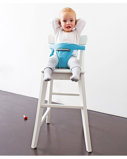 Minimonkey Minichair - Azzurro - Seggiolino Universale da Tavolo - Sta anche in borsa! Seggiolini da Viaggio