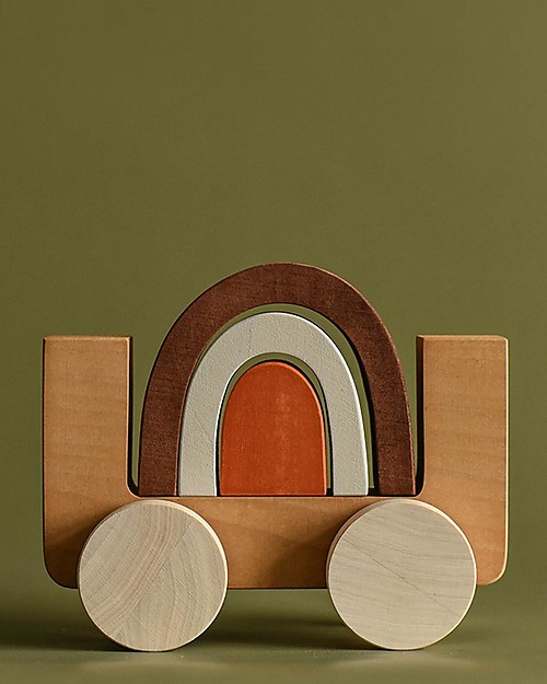 MinMin Copenhagen Macchinina Arcobaleno - Gioco Educativo Montessori - 100% Legno Macchine e Trenini  in Legno
