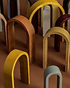 MinMin Copenhagen Mini Tunnel Arcobaleno Legno Pastello - Gioco Educativo Montessori - 6 pezzi Giochi Montessoriani