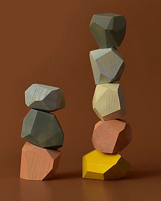MinMin Copenhagen Sassi dell'Equilibrio - Gioco Educativo Montessori - 9 pezzi - 100% Legno Giochi Montessoriani