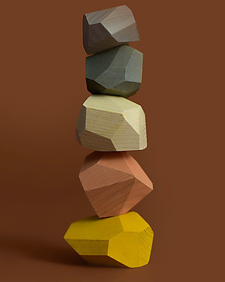 MinMin Copenhagen Sassi dell'Equilibrio - Gioco Educativo Montessori - 9 pezzi - 100% Legno Giochi Montessoriani