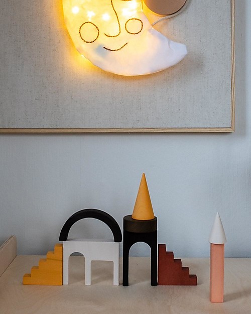 MinMin Copenhagen Set Costruzioni - Gioco Educativo Montessori - 25 pezzi - 100% Legno Costruzioni in Legno