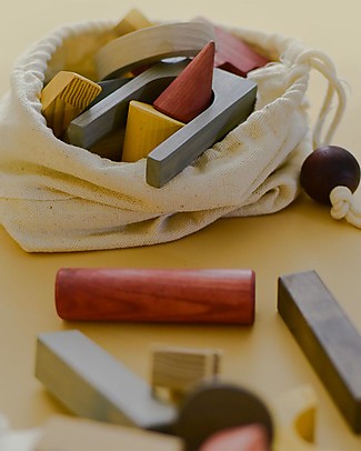 MinMin Copenhagen Set Costruzioni - Gioco Educativo Montessori - 25 pezzi - 100% Legno Giochi Montessoriani