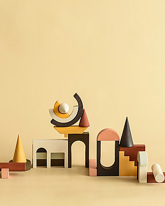 MinMin Copenhagen Set Costruzioni - Gioco Educativo Montessori - 25 pezzi - 100% Legno Giochi Montessoriani