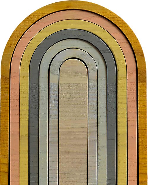 Grimm's Tunnel Arcobaleno - Colori Pastello - 12 pezzi - Grande, 38 cm  unisex (bambini)